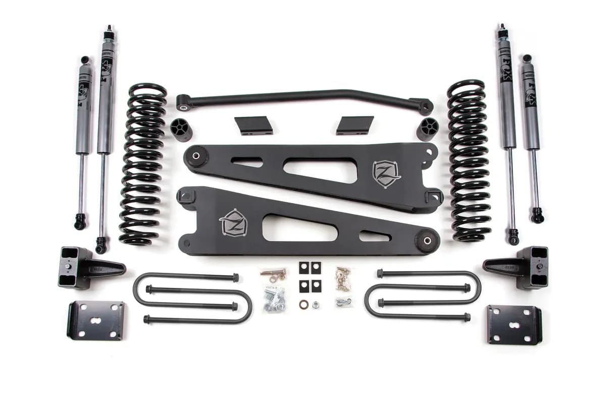 11-16 Ford F-250/F-350 Super Duty 4 Inch Radius Arm Lift Kit Gas With Overload Fox Adventure Shocks Zone Offroad