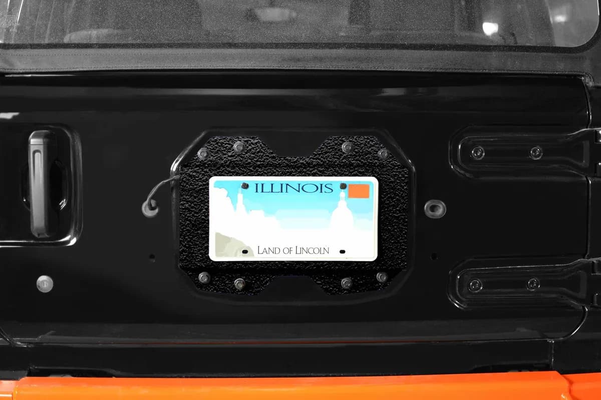 Steinjäger Exterior Accessories Wrangler JL 2018 to Present License Plate Brackets Texturized Black