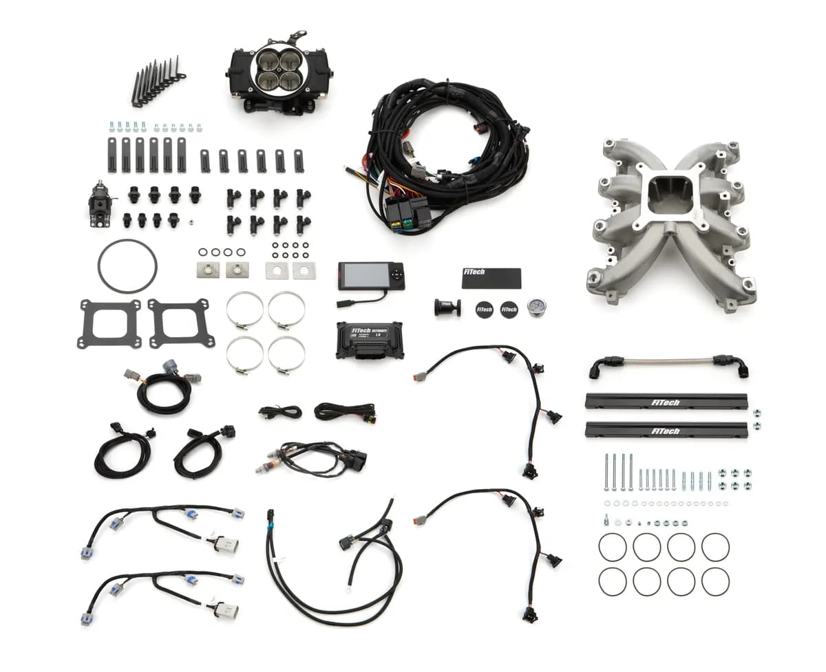FiTech - Retro LS Port 750 HP EFI Matte Black System With LS3 Intake