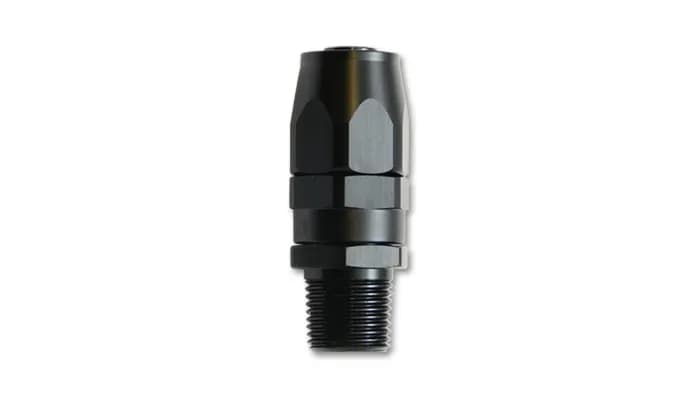 Straight Hose End Fitting; -10AN Hose Size; 0.5 in. Male NPT Pipe Thread; 6061 Aluminum; Black Anodized;