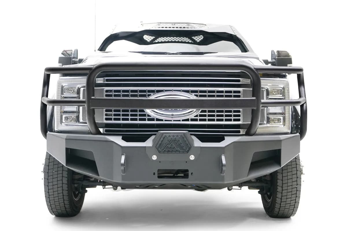 Premium Winch Front Bumper; w/Full Guard; Up To 16500 lbs. Winch; 1 in. D-Ring; Black Powder Coat; 230 lbs. Weight; 37 in. Height; 84 in. Width; 29.5 in. Depth;