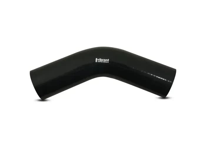 45 Degree Hose Coupler; 2.5 in. ID; 4.5 in. Leg Length From Tangent; 2.5 in. Centerline Radius; 50 PSI Maximum Operating Pressure; 0.2 in. Wall Thickness; Black;