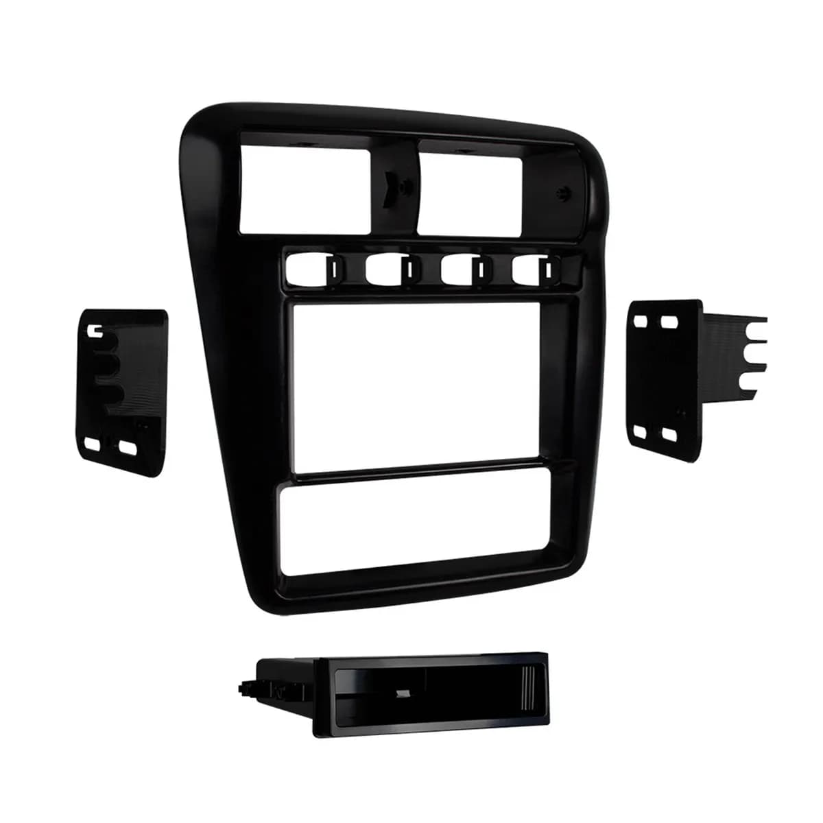 Custom Fit Mounting Kit; Iso Din W/Pocket or Double Din Radio Provision; Incl.: Radio Trim Panel/Brackets/Pocket/Screws;