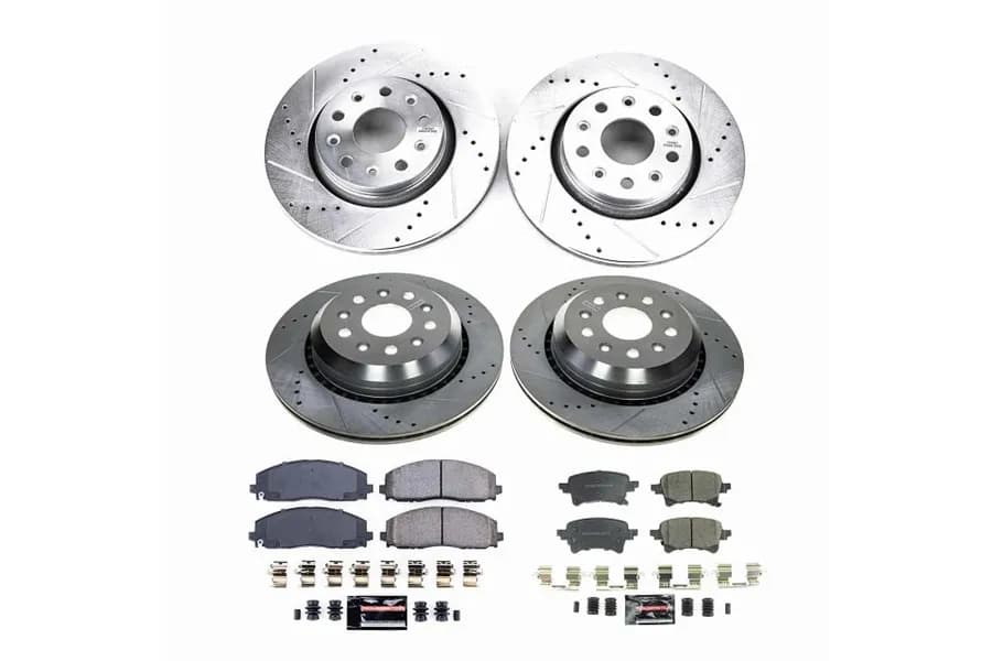 Z23 Evolution Sport Upgrade Kit: Drilled/Slotted Rotors; Carbon-Fiber Ceramic Pads W/Hardware