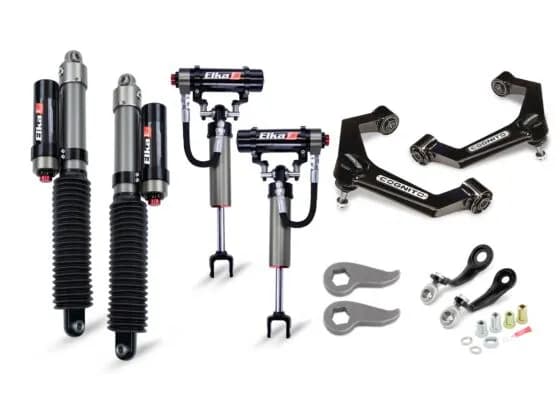 3-Inch Elite Leveling Kit with Elka 2.5 Reservoir shocks for 2011-2019 Silverado/Sierra 2500-3500 2WD-4WD Trucks Cognito