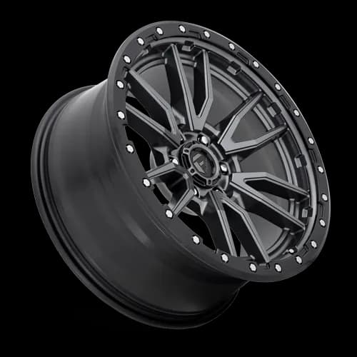 Aluminum Wheels 20X9 Rebel D680 6 On 139.7 Matte Gunmetal Gray Black Bead Ring 106.1 Bore 1 Offset Fuel Off Road Wheels