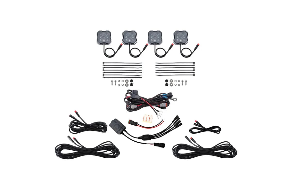 Diode Dynamics - RGBW Rock Light Installer Kit w/Controller (4-pack)