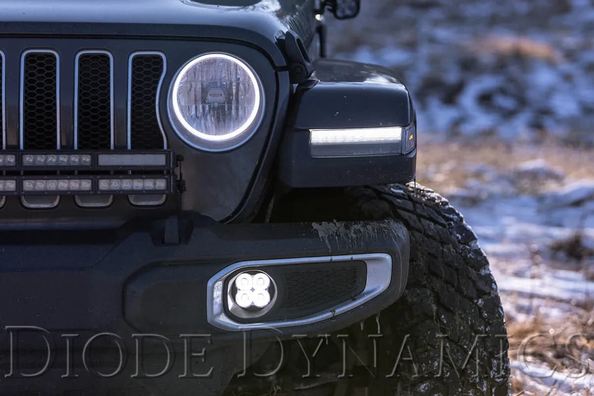 Diode Dynamics SS3 Max Type MR Fog Light Kit, ABL Yellow - SAE Fog - JL/JT/JK w/ Steel Bumper