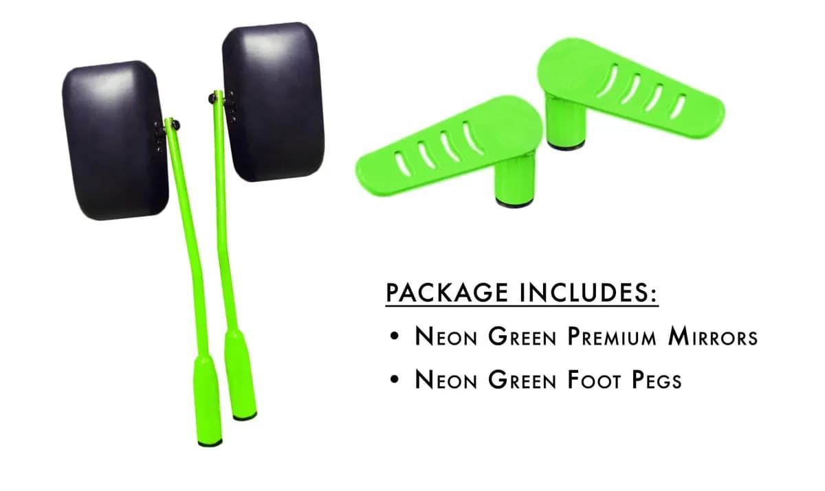 Steinjäger Exterior Accessories Wrangler JK 2007-2018 Mirror and Foot Peg Kit Neon Green
