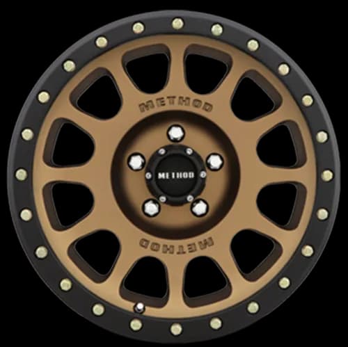 Aluminum Wheels 18x9 NV MR305 Bolt Pattern 5 On 150 Offset 0 Lip Size 1.34 Method Bronze BRZ Black Street Loc Method