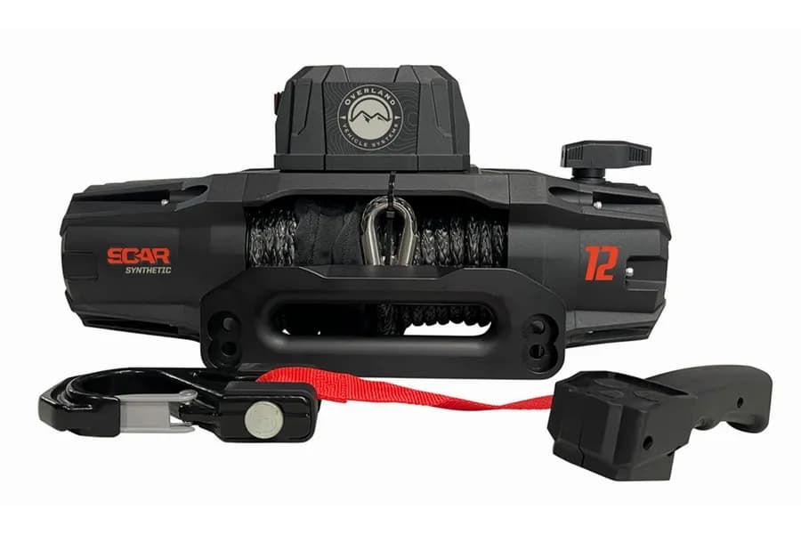 SCAR 12P - 12,000 lb. Winch With Synthetic Rope and Wireless Remote Overland Vehicle Systems