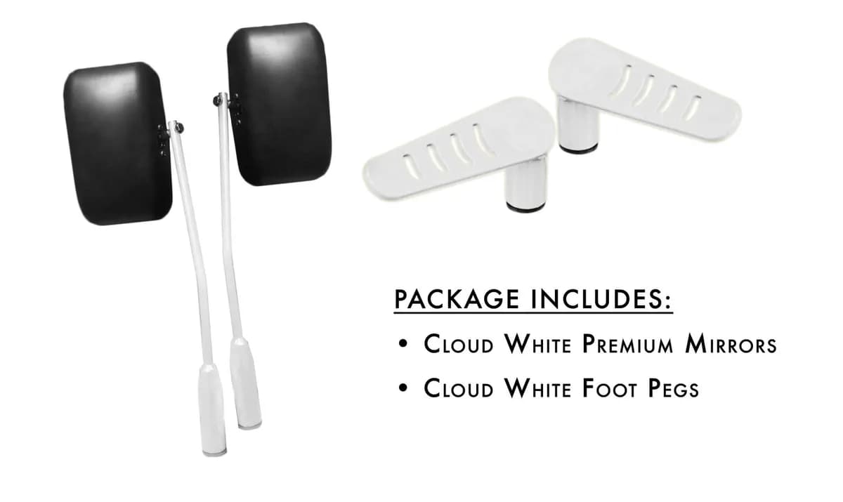 Steinjäger Exterior Accessories Wrangler JL 2018 to Present Mirror and Foot Peg Kit Cloud White