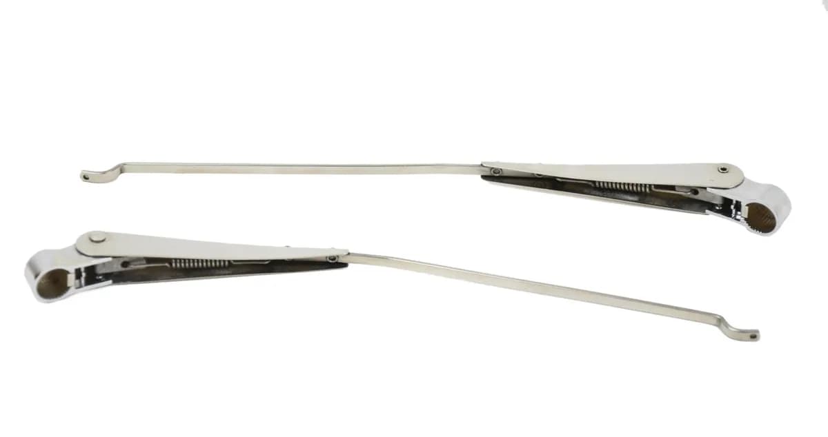 Jeep CJ Windshield Wiper Arms Pair 68-86 CJ Polished Silver Kentrol