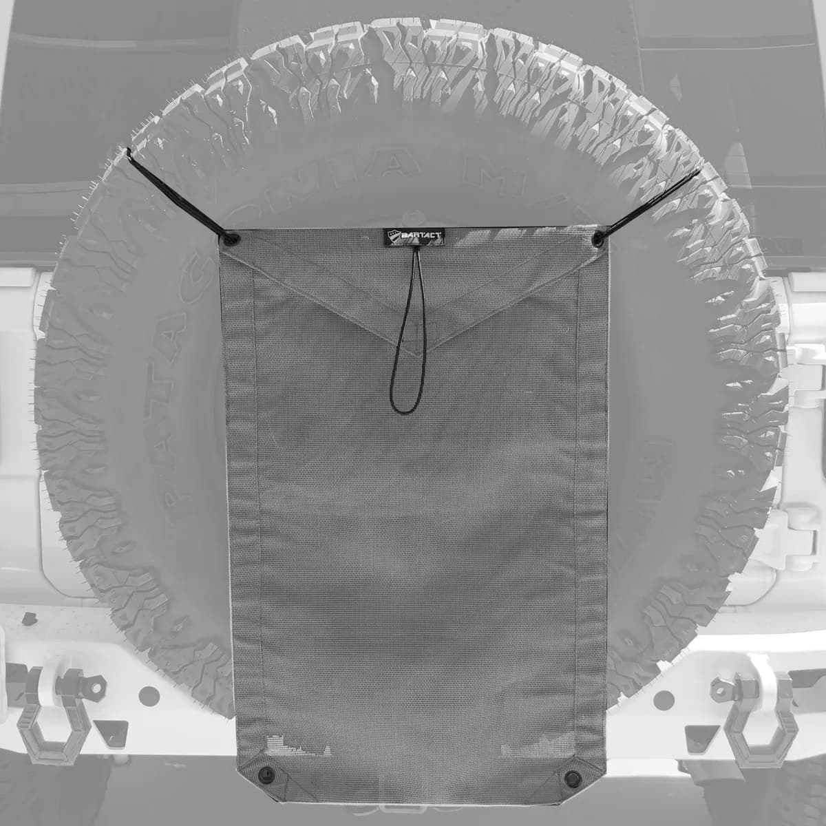 Spare Tire Trash Bag & Pet Divider Pat Pend for Jeep Wrangler, Gladiator, Ford Bronco, etc Bartact - WHITE