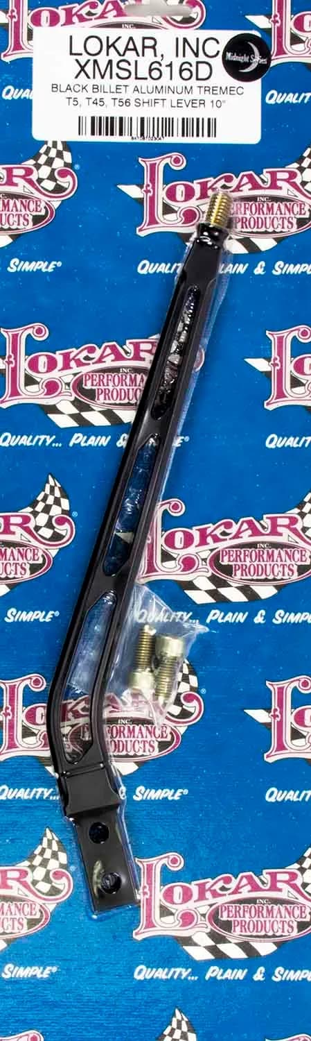 Manual Transmission Shifter Lever; Midnight Series Black Finish; Fits w/Tremec/Borg Warner T5/T45/T56; Standard 2 Bolt Flange; 10 in.;