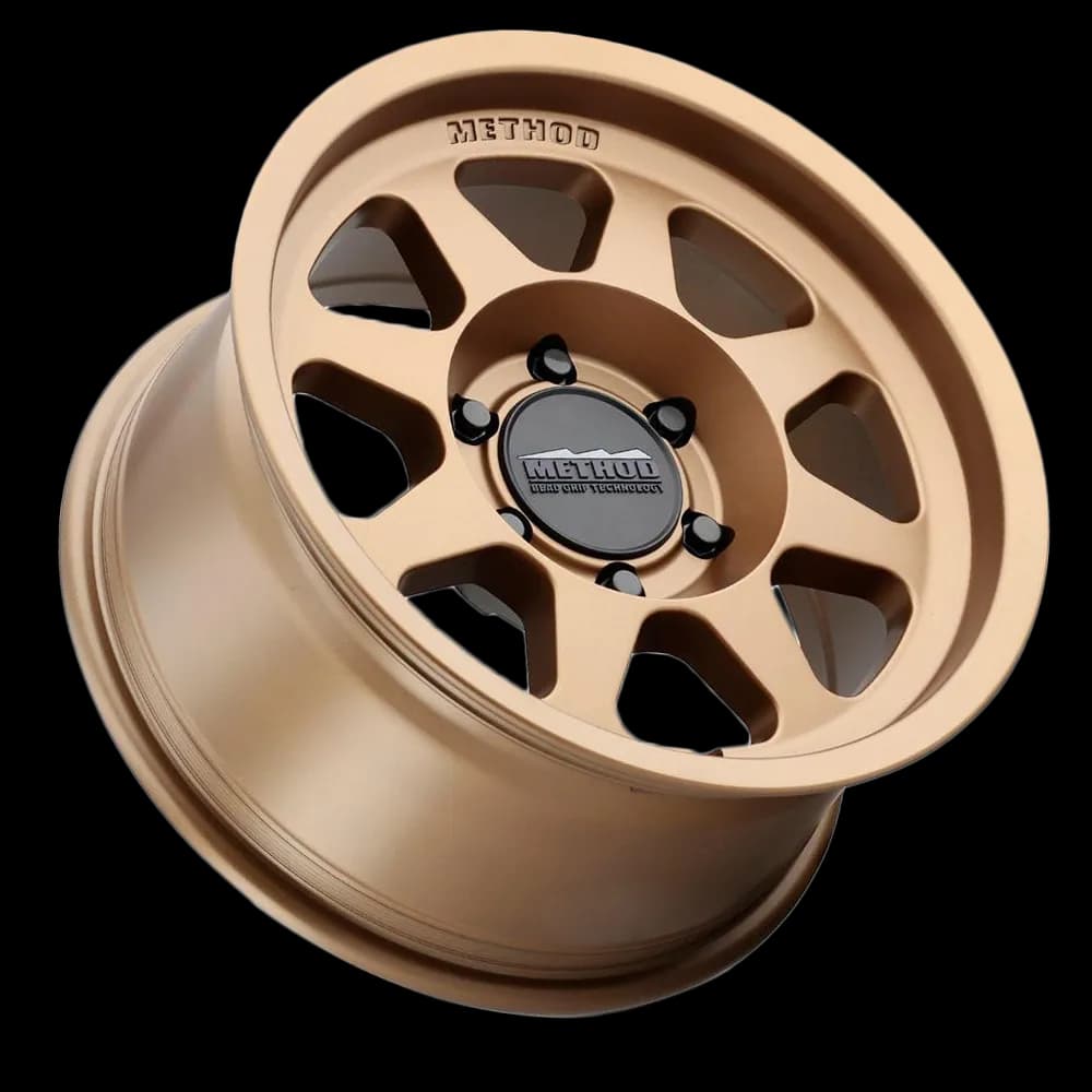 Aluminum Wheels 17x8.5 Bead Grip MR701 Bolt Pattern 6 On 139.7 Offset 0 Lip Size 1.81 Method Bronze BRZ Method