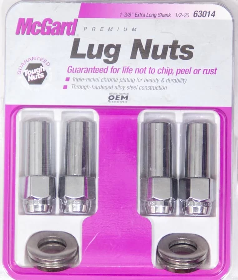 Hex Lug Nut 1/220 Ctr Washer Xlng 1.365 in Shk 13/16 Hex 2.27 in Oal Chrome