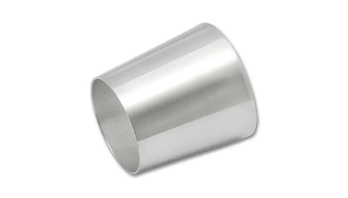 Aluminum Transitions; 3.5 in. Small Tube Size; 4 in. Large Tube Size; 3 in. Length; 1.8mm Wall Thickness; 6063 Aluminum; Polished;