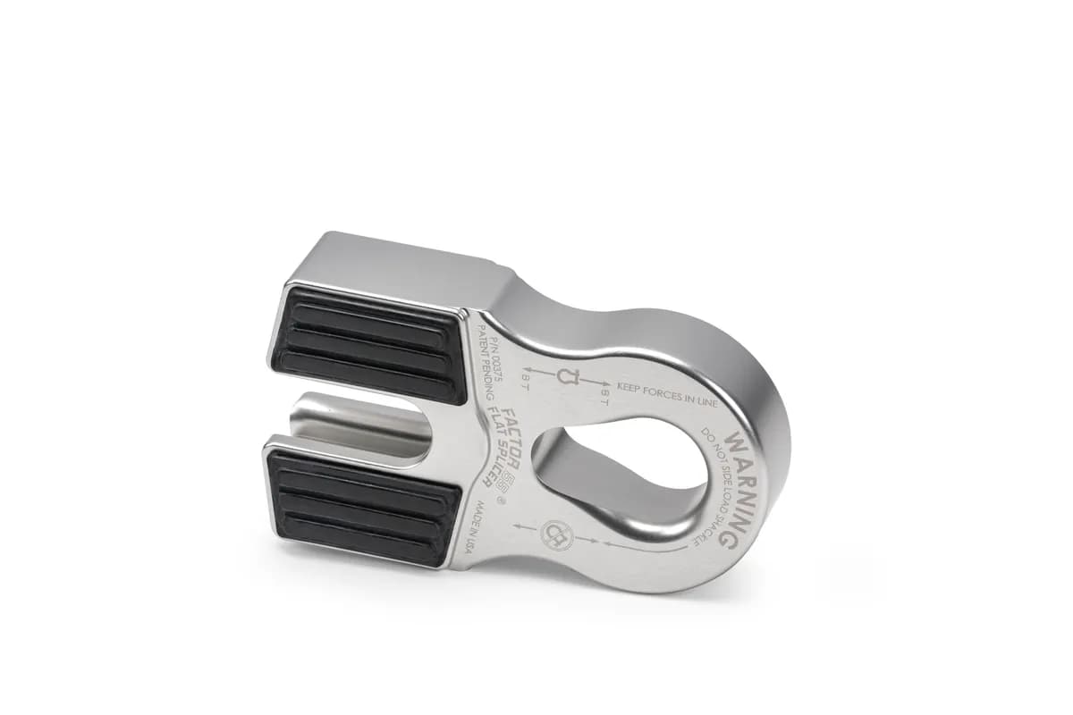 Factor 55 00375-05 Flat Splicer 3/8-1/2 Synthetic Rope Splice-On Shackle Mount -- Silver