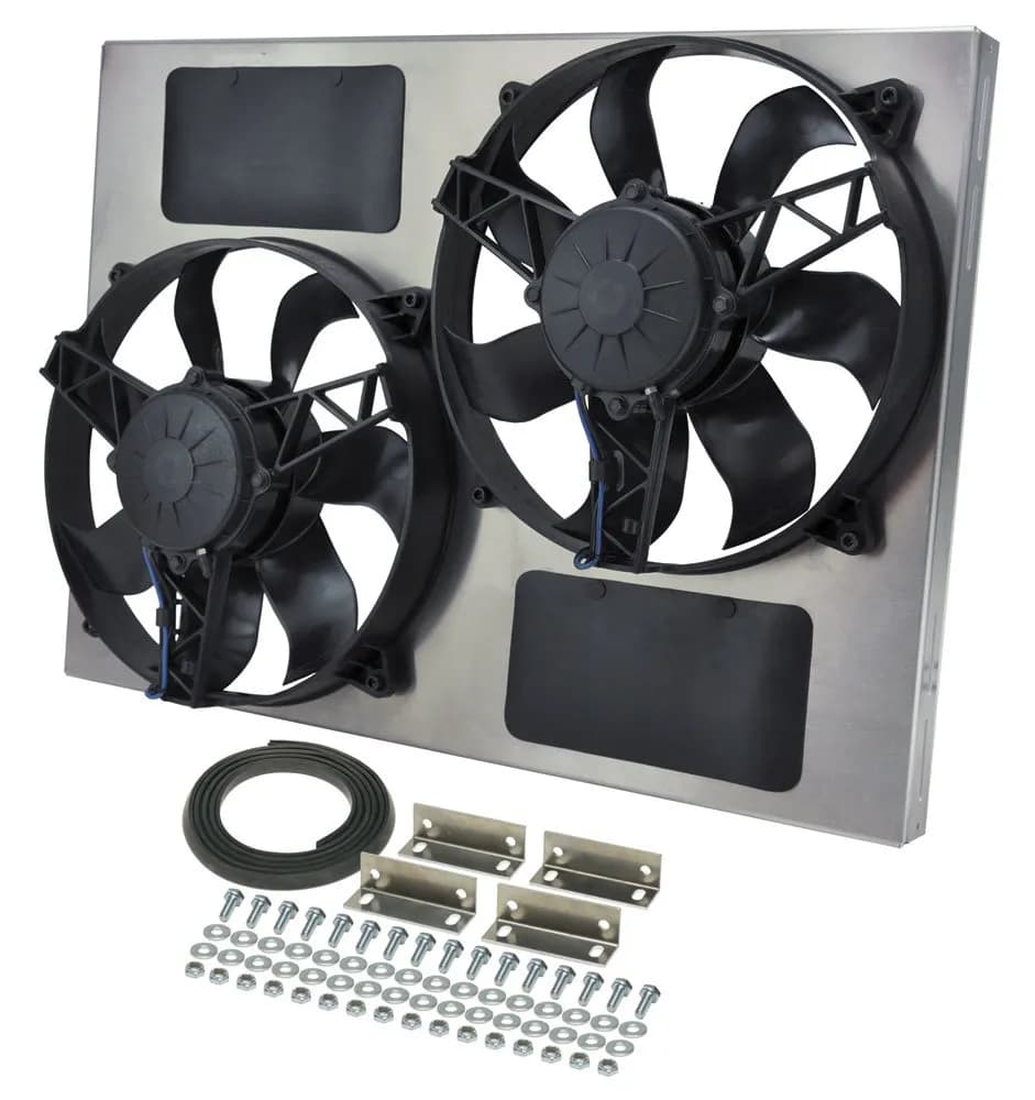 Derale 16833 Powerpack - High Output Dual 11 Electric RAD Fan/Aluminum Shroud Kit