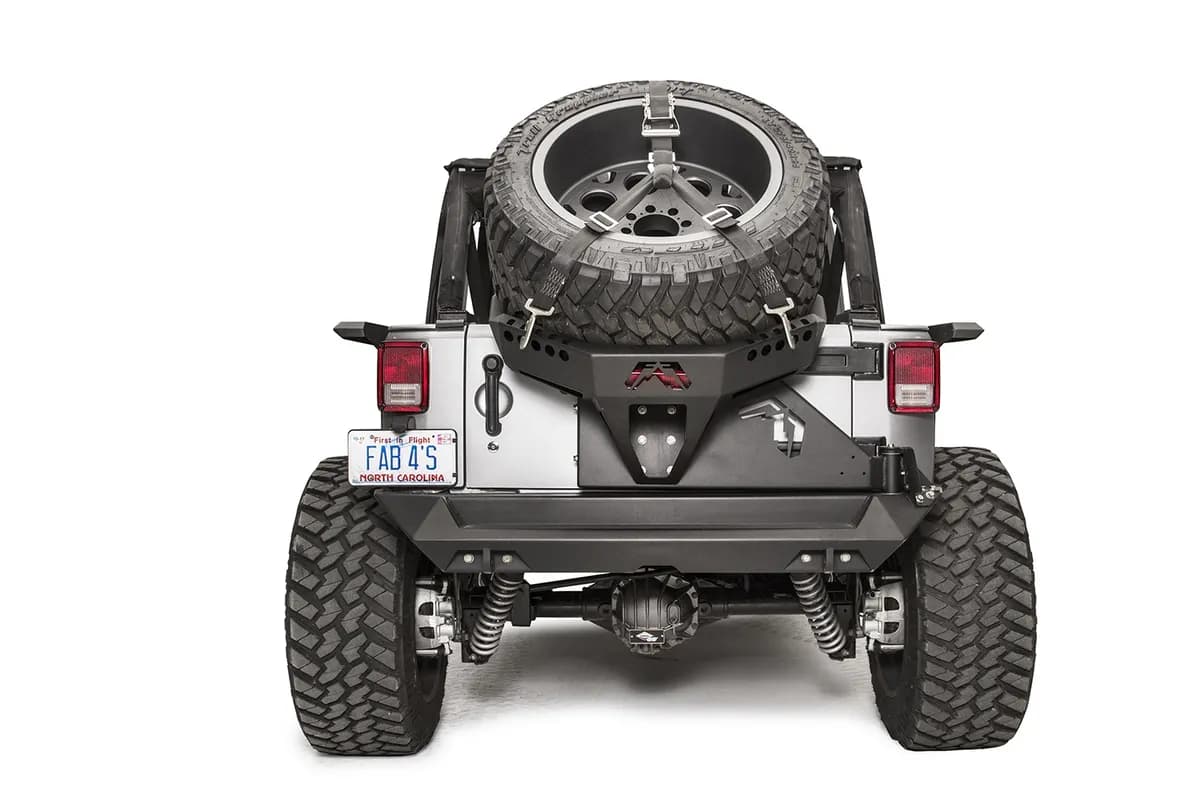 Spare Tire Carrier; 2 Stage Black Powder Coated; Slant Back Tire Carrier;