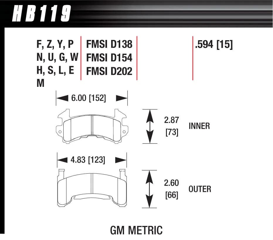 Overall Thickness: 15 mm Compound: Black GM Metric