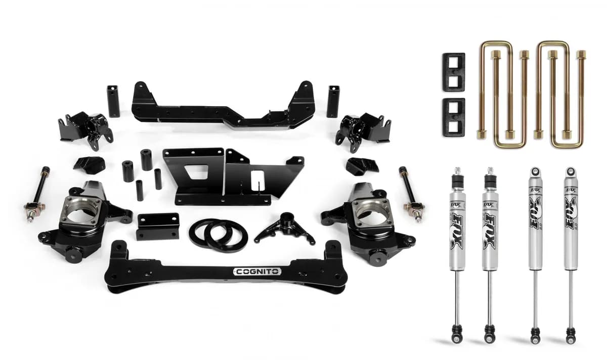 Cognito 4-Inch Standard Lift Kit With Fox PS 2.0 IFP Shocks for 01-10 Silverado Sierra 2500 3500 2WD 4WD