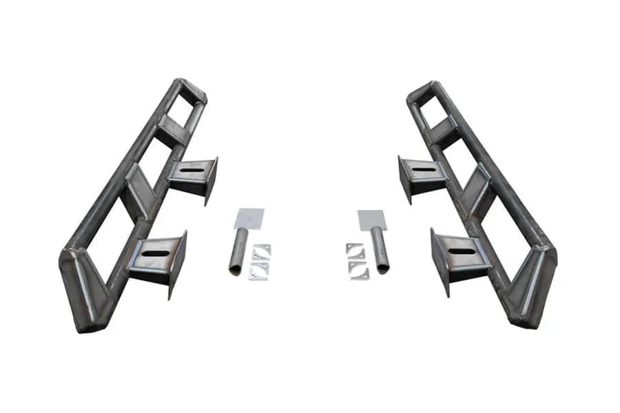 Motobilt Frame Mounted Rocker Guards for Long Arm Suspension - Bare - JL/JK 4Dr