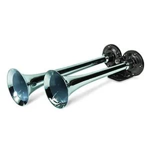 Basic Dual Air Horn Kit For Onboard Air Cast Zinc AlloyStainless Steel Chrome Finish Pacbrake