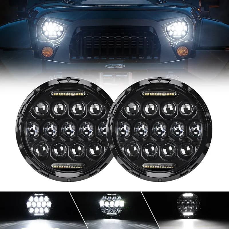 "Honey Comb 7"" 75W Cree LED Headlight DRL Hi/Lo Beam For 1997+ Jeep Wrangler JK/TJ/CJ/LJ/JL & Gladiator JT"