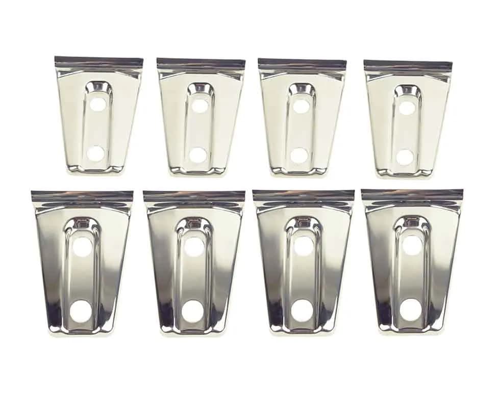 Jeep JK Door Hinge Overlays 8 Pieces 4 Door 07-18 Wrangler JK Polished Silver Kentrol