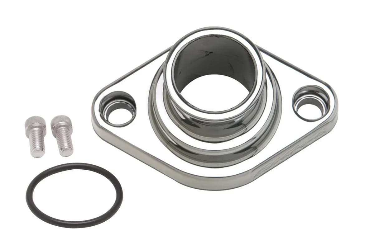 Edelbrock 4816 Edelbrock Straight Polished Aluminum Waterneck for Chevy 4.3L V6 & Chevy V8