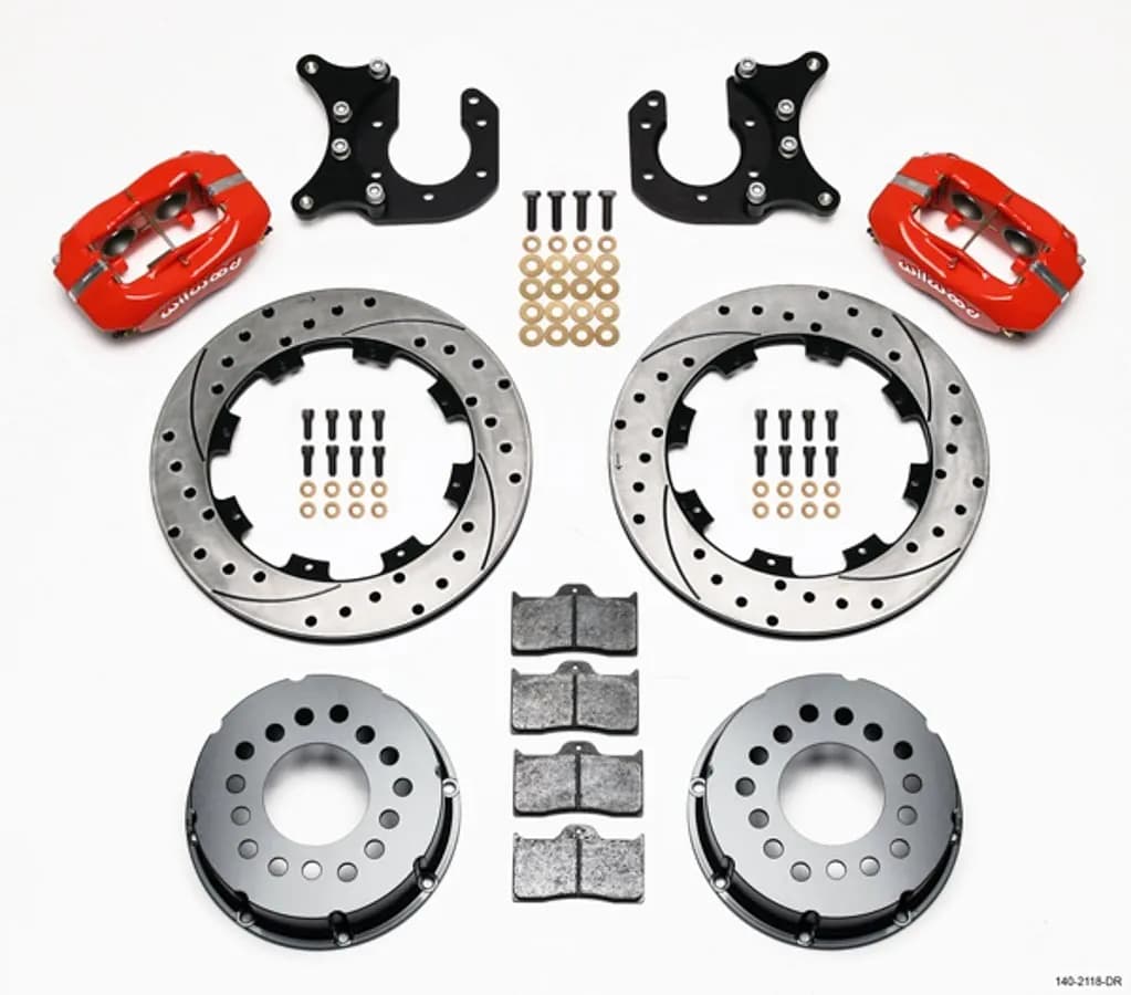 Wilwood FDLI PS Rear Kit Drilled Red New Big Ford 2.50in Offset