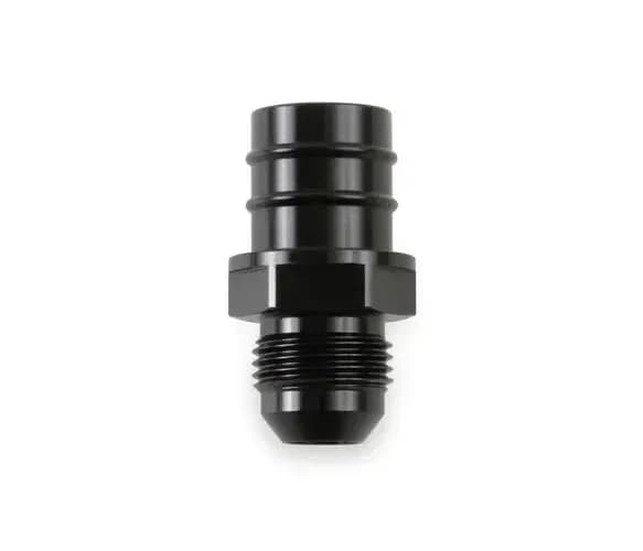 Earl's GM LS PCV Fitting -8 AN Male Black Anodized Finish - Fits Many GM OE Valve Covers w/ 3/4" ID on Grommet