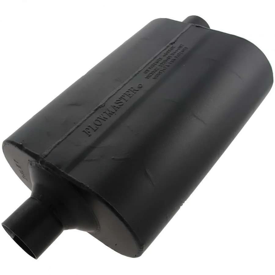 60 Series Delta Flow Import Muffler 2.25in IN (C) / OUT (O): ea 16 Gauge Aluminized Steel