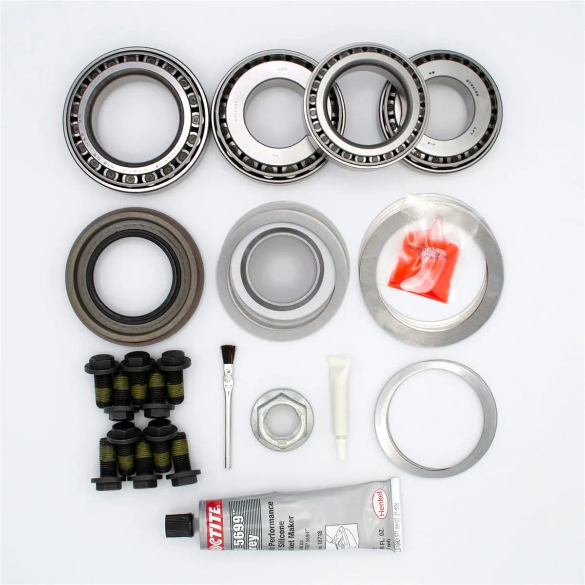 Eaton Master Differential Install Kit; Front; Dana 44/M210; 12 Cover Bolts; 10 Ring Gear Bolts; 32 Axle Spline; 28 Pinion Spline; Standard Rotation;