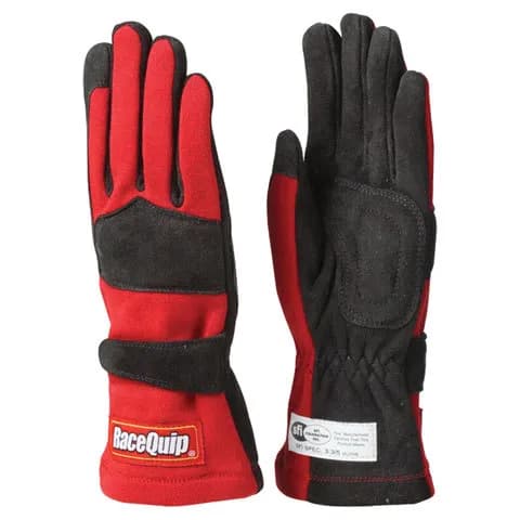 355 Series 2 Layer Nomex Race Gloves Sfi 3.3/ 5 Certified; Red Large