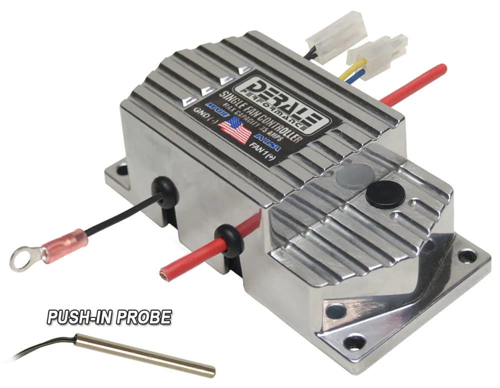 Derale 16778 High Amperage Adjustable Single Electric Fan Controller, Push In Probe
