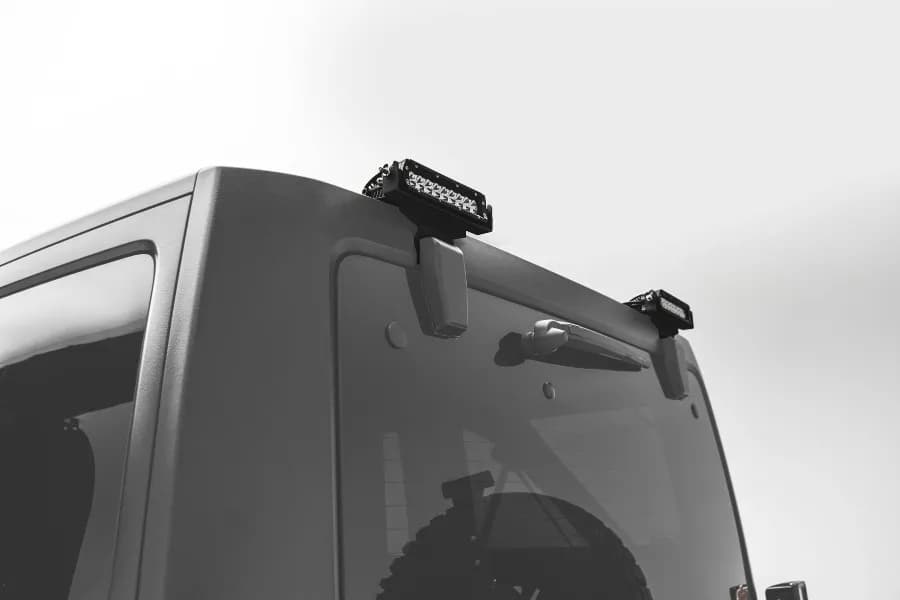 Zroadz 2007-2018 Jeep JK Rear Window LED Bracket to Mount (2) 6 Inch Staight Single Row LED Light Bars