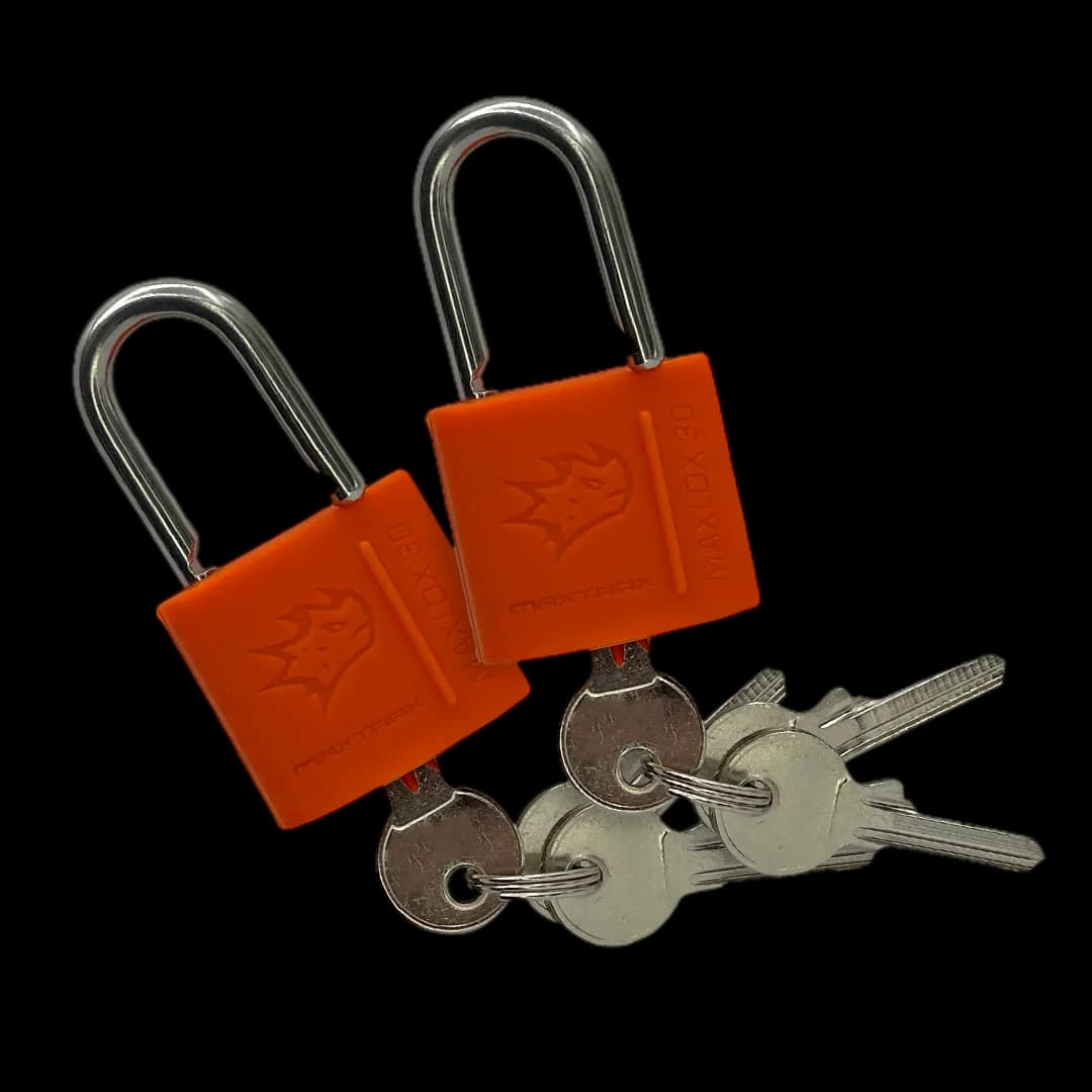 Maxtrax Maxlox 30mm Heavy Duty Stainless Steel Padlock With Silicone Cover Dual Pack