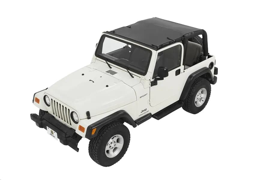 Jeep Wrangler Bikini Top Sun Extended Safari Style Bikini Top For Jeep 1997-2006 Wrangler TJ Black Diamond Bestop