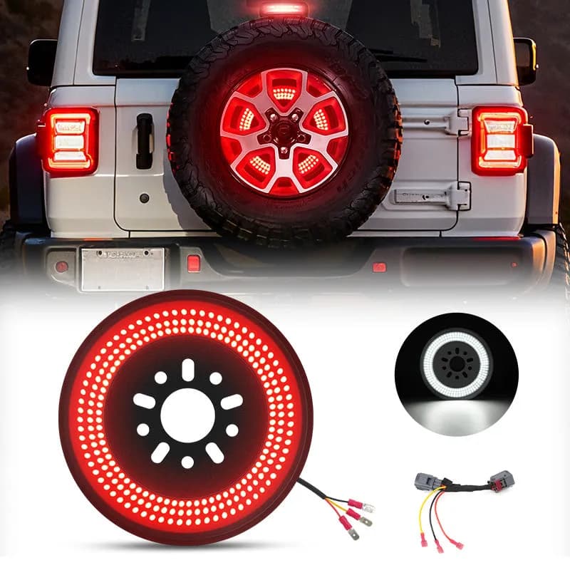 Full-Surface LED Jeep Spare Tire Light with Brake & Reverse Function for Wrangler JL