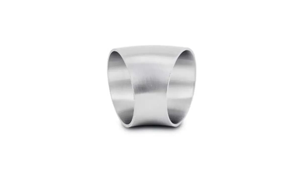 45 Degree Stainless Steel Bend; 2 in. OD; 2 in. Centerline Radius; 0.83 in. Leg Length From Tangent; 0.065 in. Nominal Wall Thickness; Brushed;