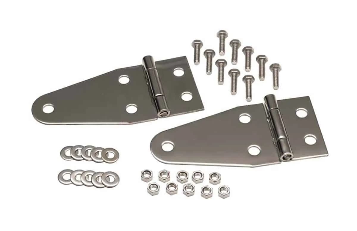 Jeep CJ/YJ Hood Kit With TJ Style Hood Catch 78-95 CJ and Wrangler YJ Polished Silver Kentrol