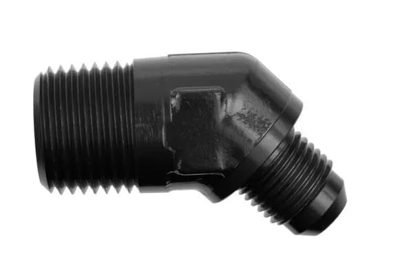 08 45 Degree Male Adapter to 04 (1/4) Npt Male Black