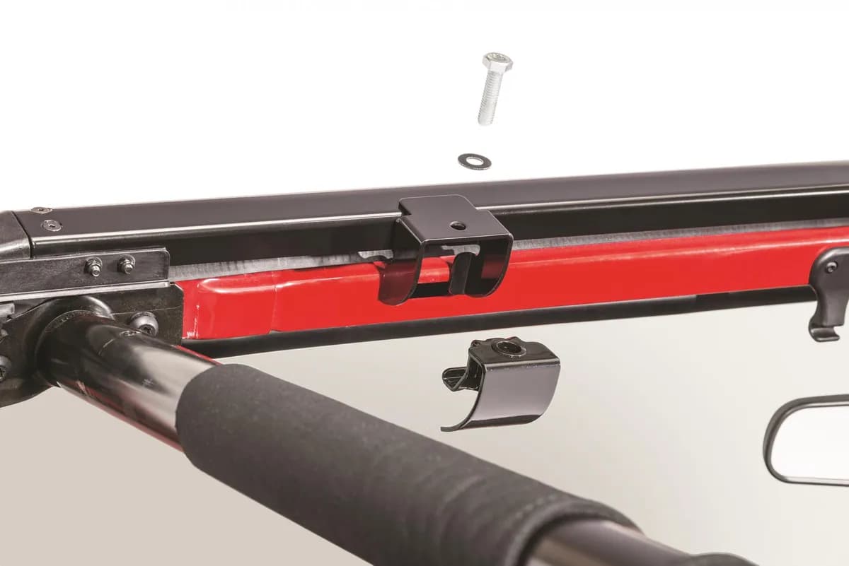 Jeep JK No Drill Windshield Header For 07-18 Wrangler JK Black MasterTop