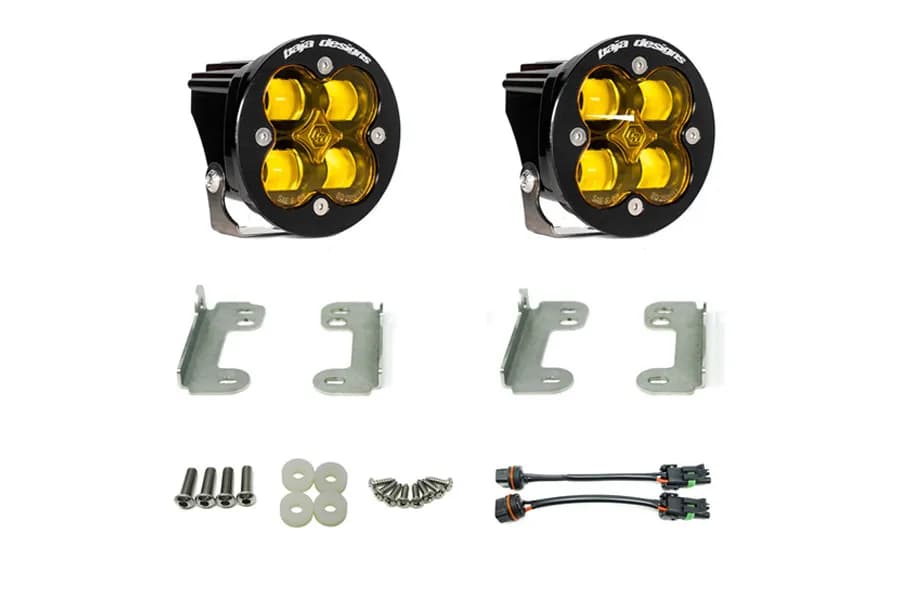 0719 Wrangler Squadronr SAE Fog Pocket Light Kit Notew/Standard OE Bumper Amb