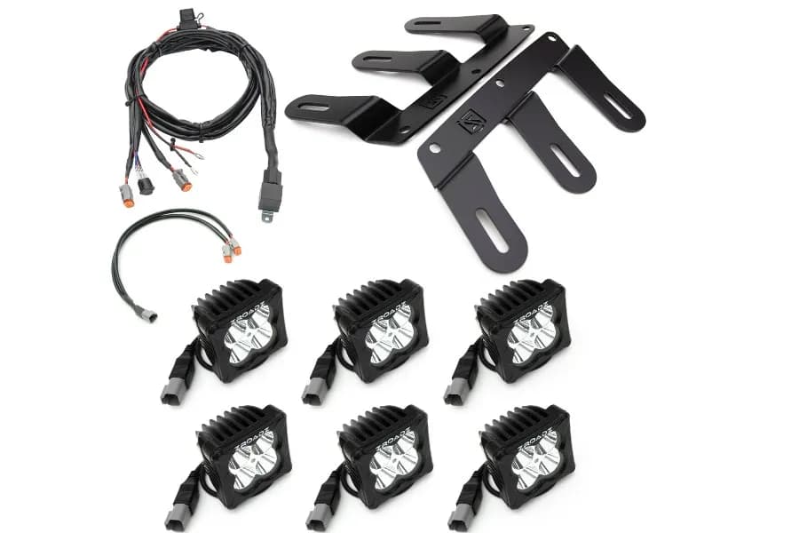 21c Bronco Front Bumper OEM Fog LED Kit Incl(6)3in Amber Zroadz LED Pod Lights & Universal Harness