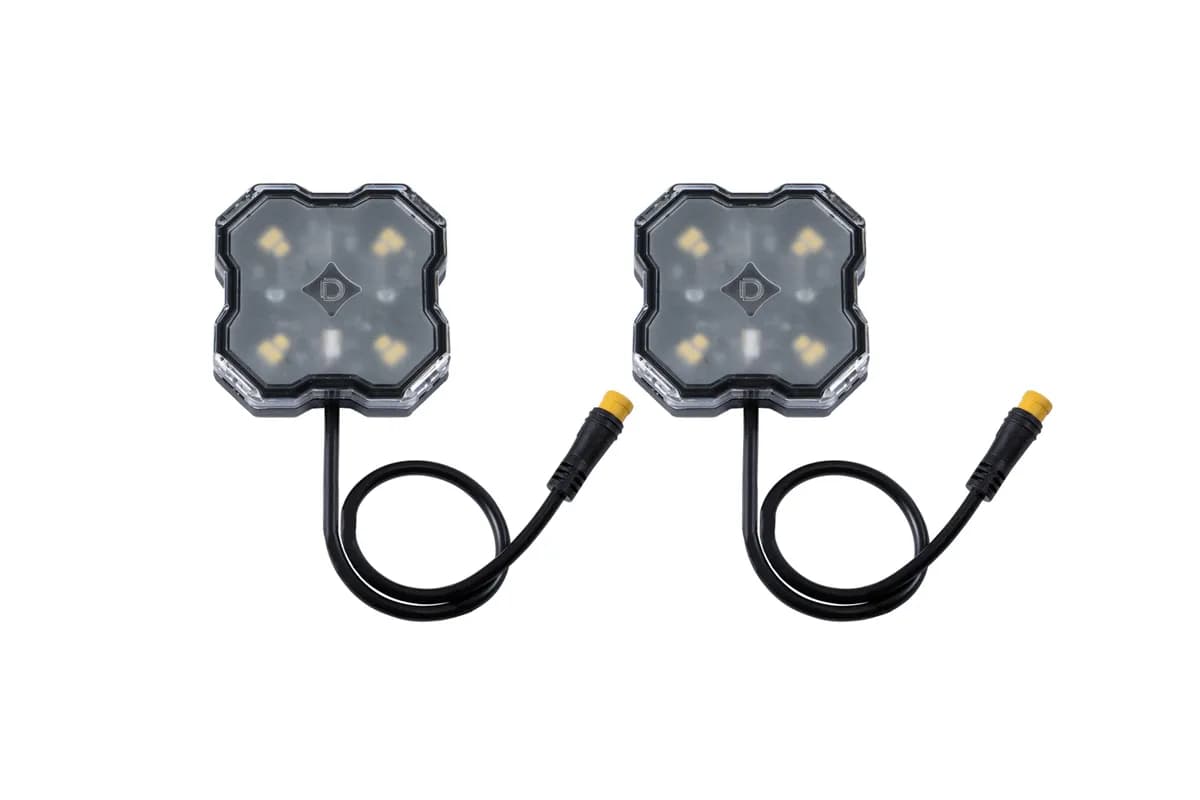 Diode Dynamics Stage Series Single-Color LED Rock Light w/ M8 - Amber, 2-pack