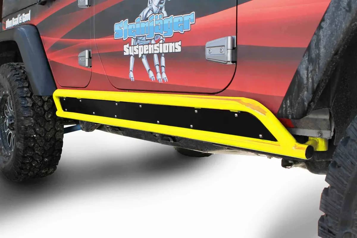 Steinjäger Armor Wrangler JK 2007-2018 Rock Sliders Phantom Frame for 4 Door Models Neon Yellow